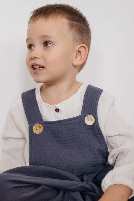 Полукомбинезон из муслина индиго