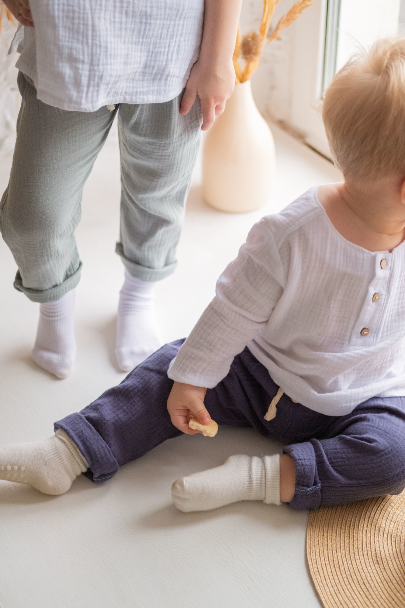 Штаны унисекс из муслина индиго