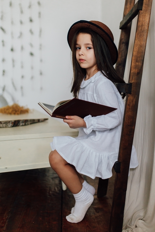 Платье ADELIYA из белого муслина