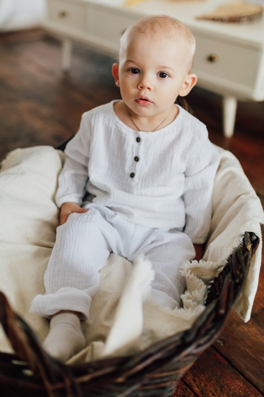 Штаны унисекс из муслина белые