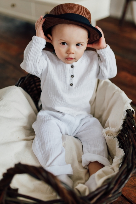 Штаны унисекс из муслина белые