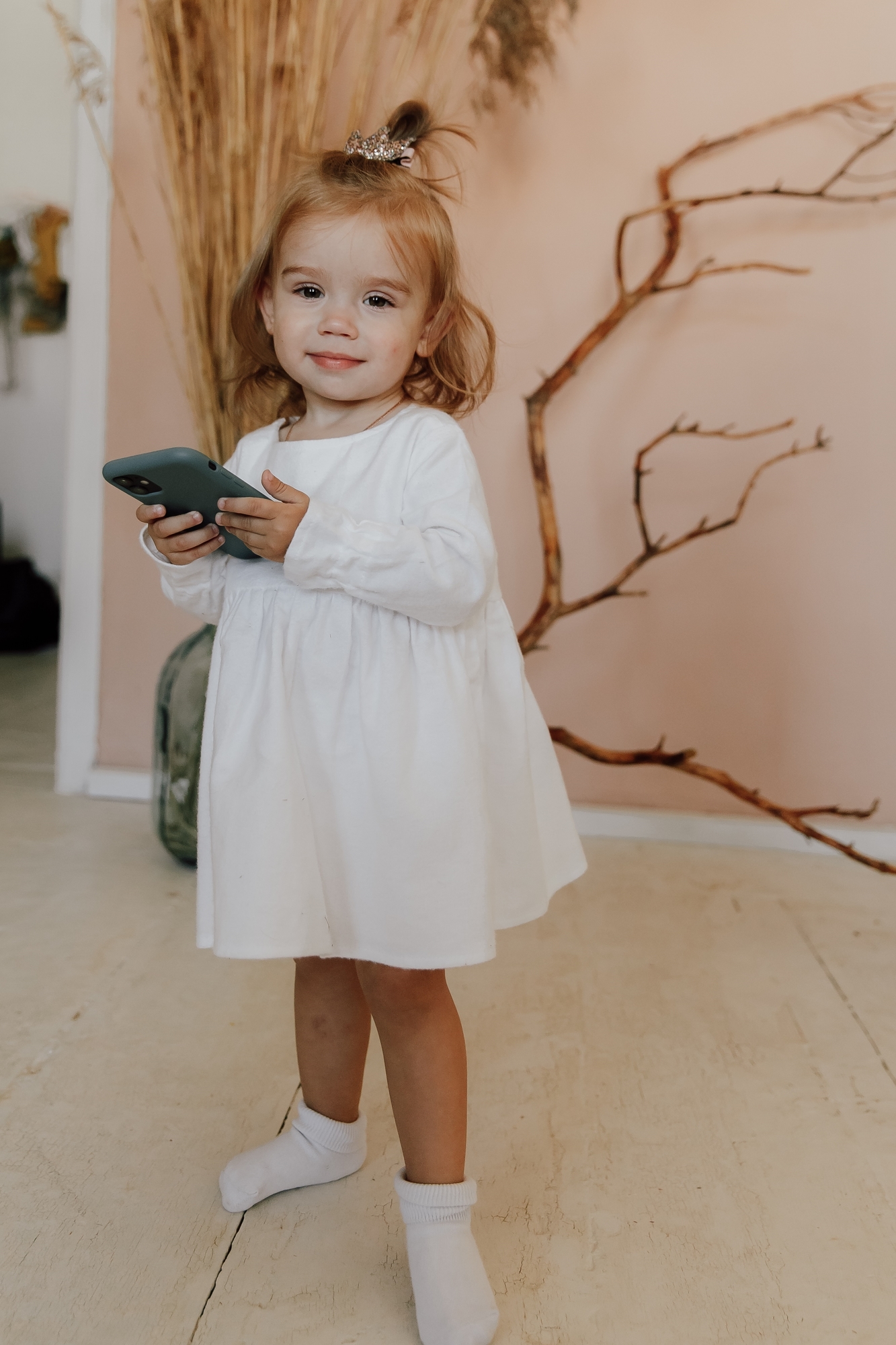 Платье LOVE фланель белый