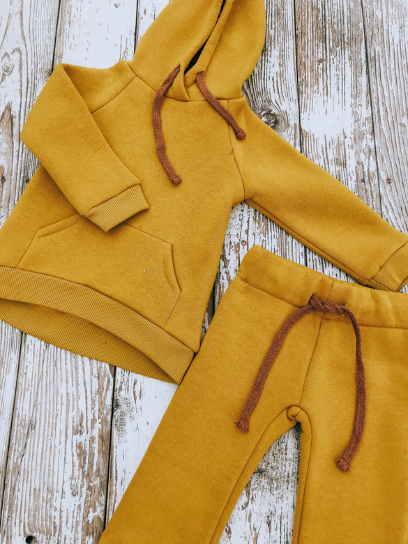 Толстовка из футера с начесом горчица