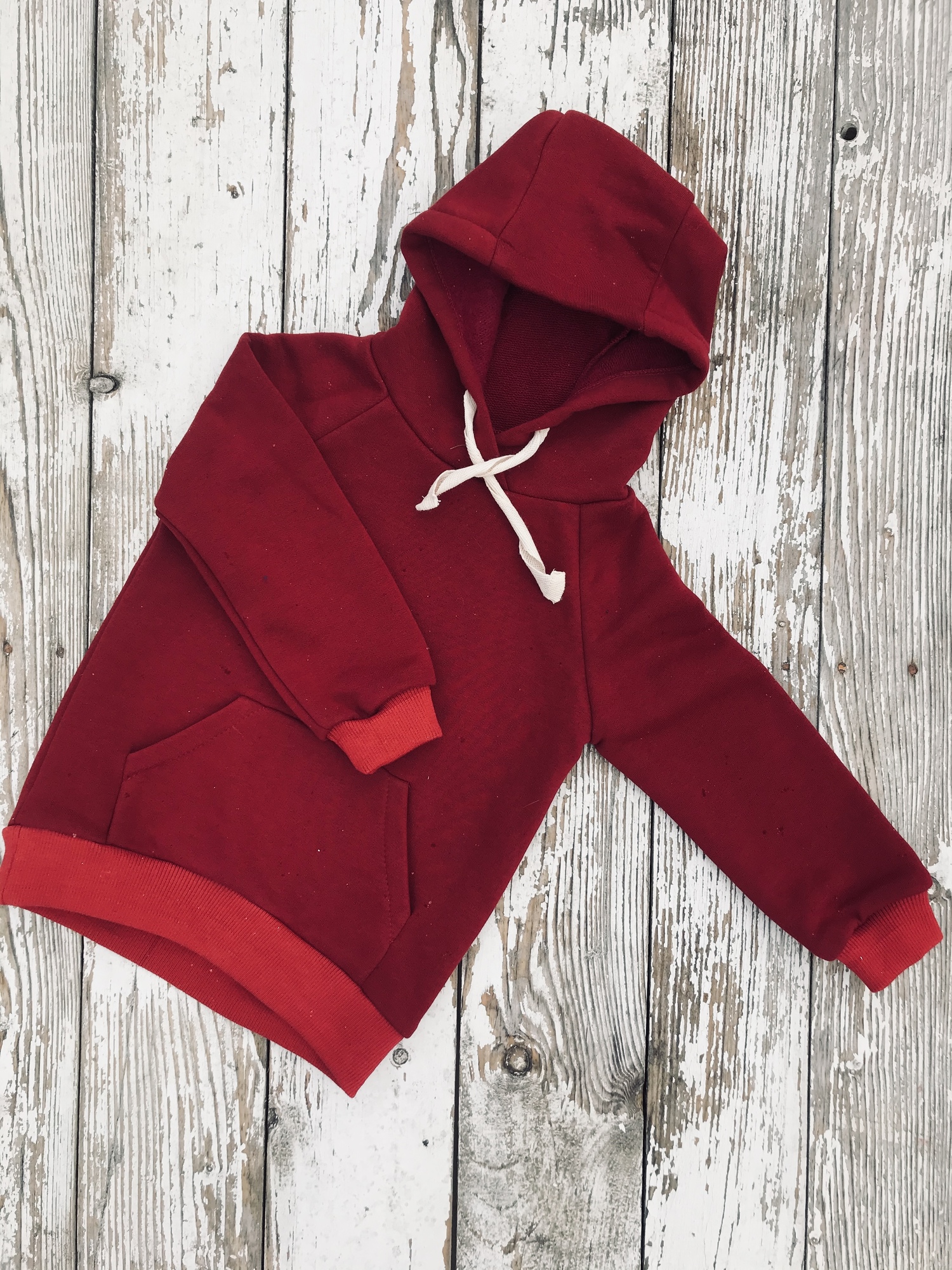 Толстовка из плотного петельного футера бордо