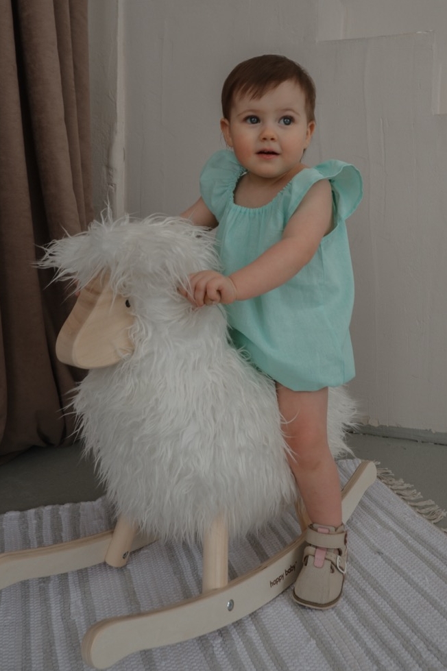 Ромпер с рукавами-крылышками из хлопка мята