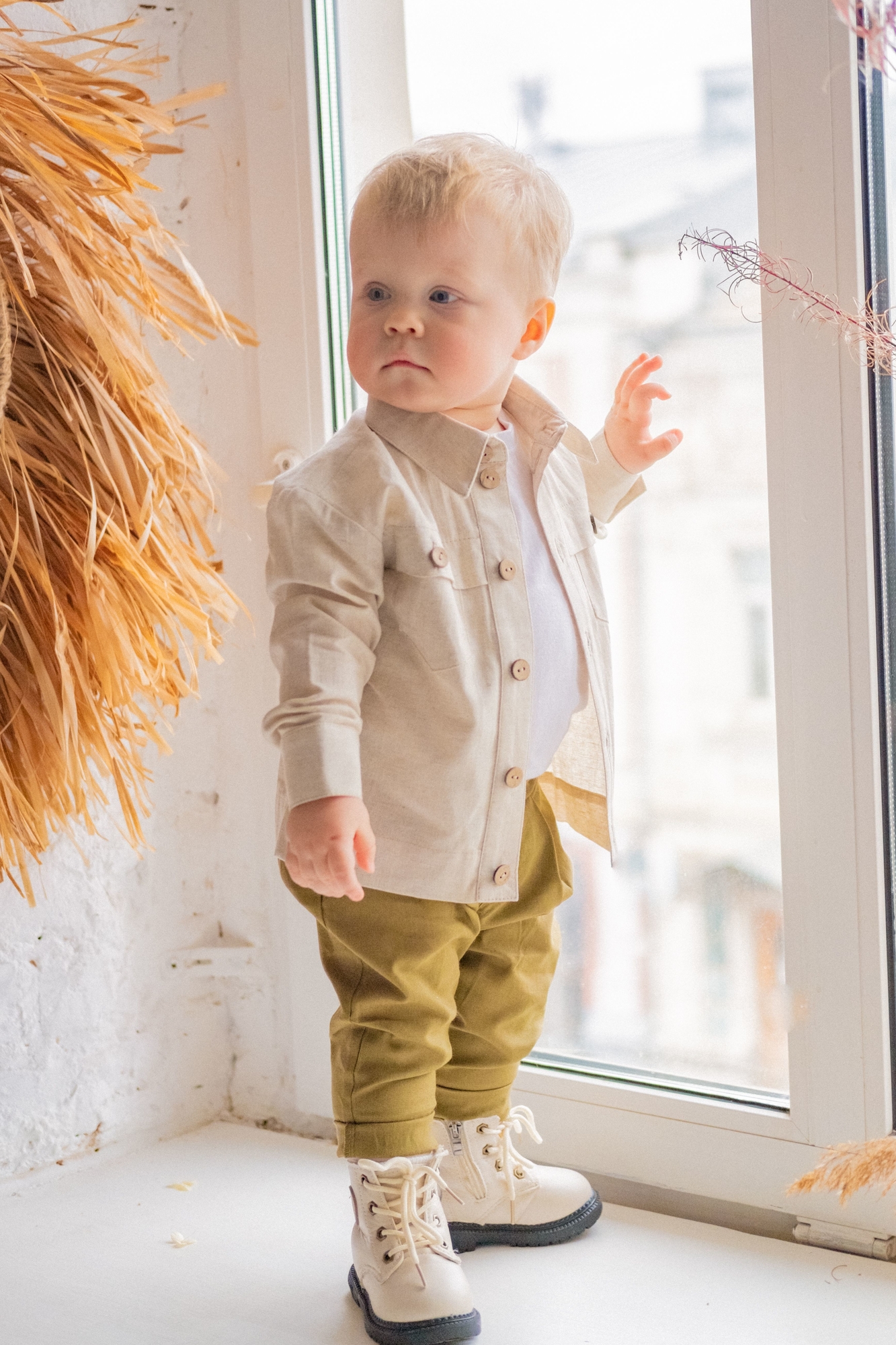 Штаны унисекс из хлопка цвет "хаки"