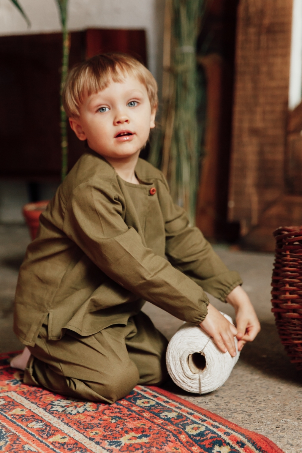 Рубашка унисекс из хлопка цвет "хаки"