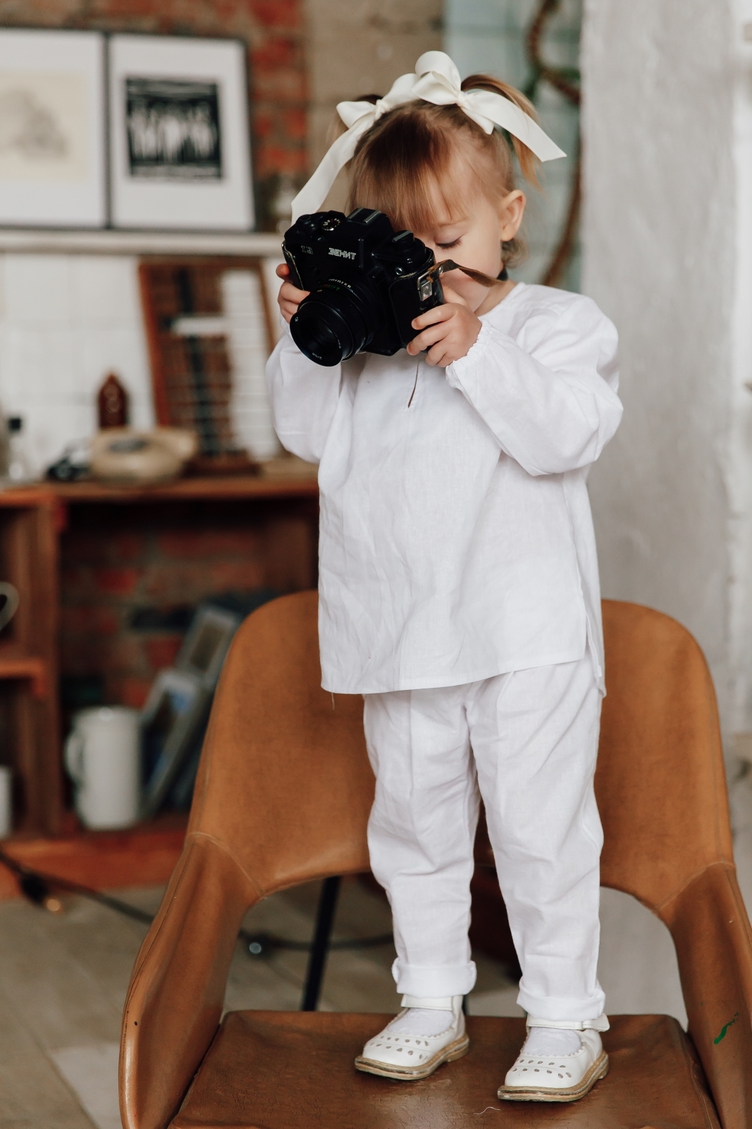 Рубашка унисекс из хлопка цвет "белый"