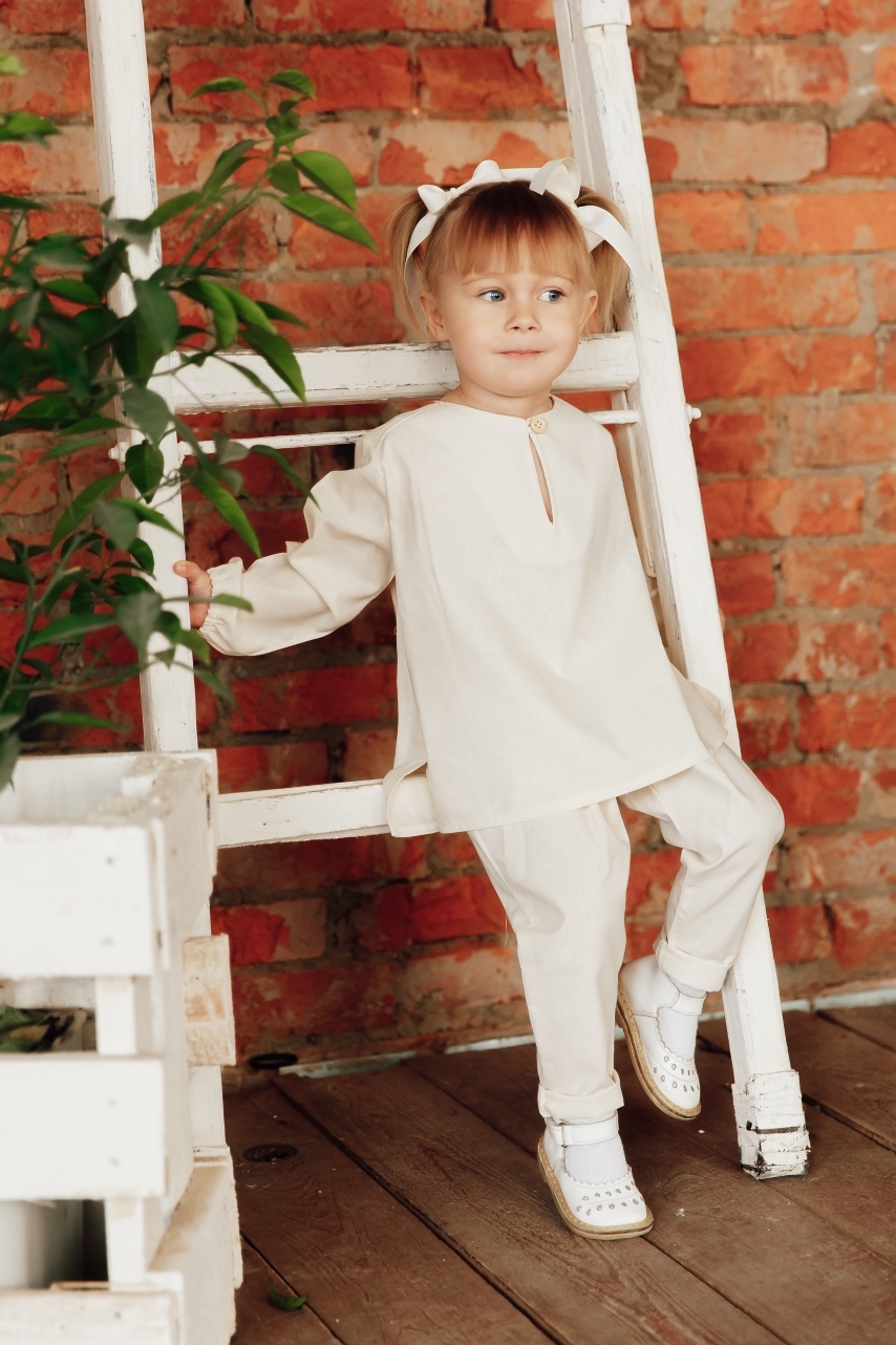 Штаны унисекс из хлопка цвет "натур"