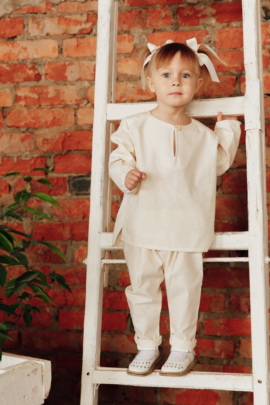 Рубашка унисекс из хлопка цвет "натур"