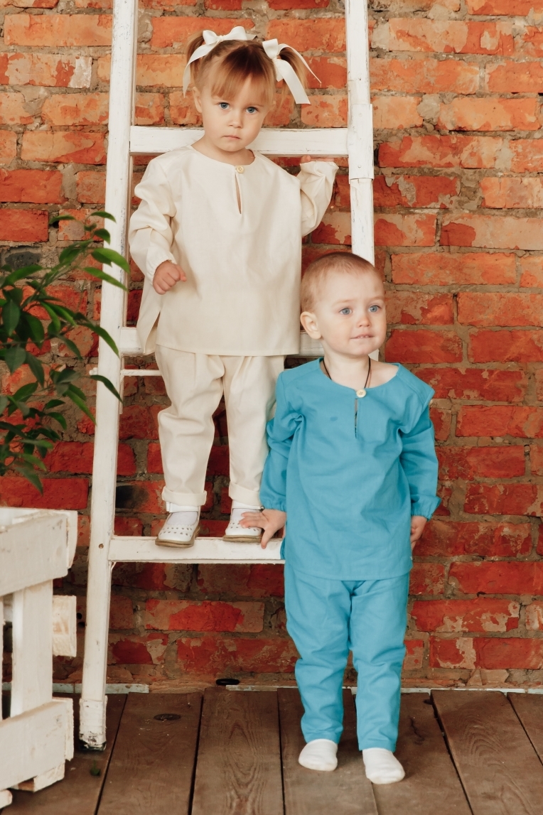 Штаны унисекс из хлопка цвет "бирюза"