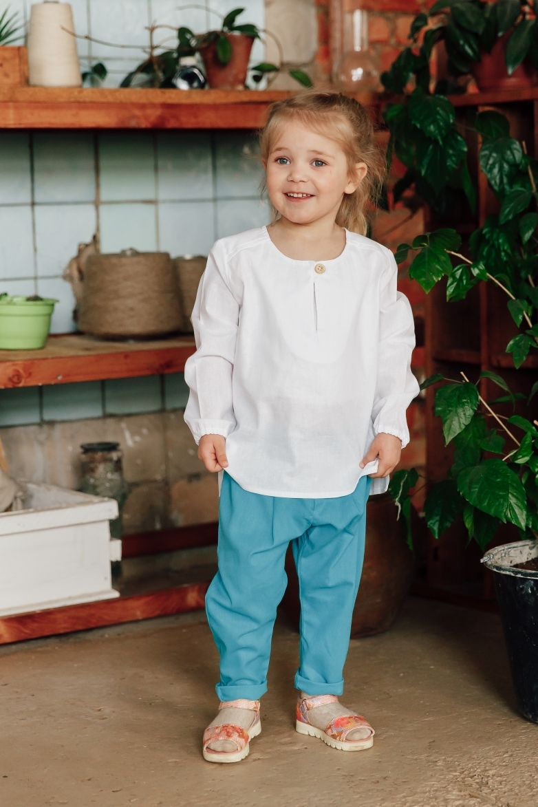 Штаны унисекс из хлопка цвет "бирюза"