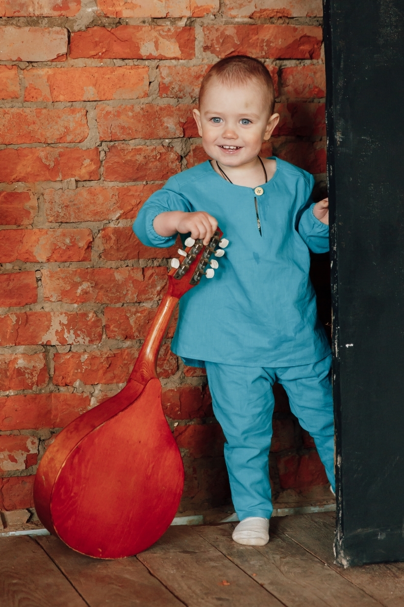 Рубашка унисекс из хлопка цвет "бирюза"