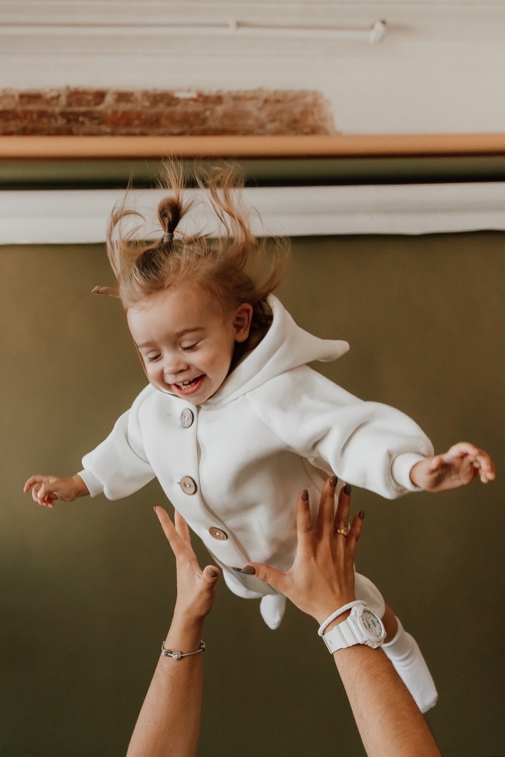 Комбинезон из футера с начесом молочный