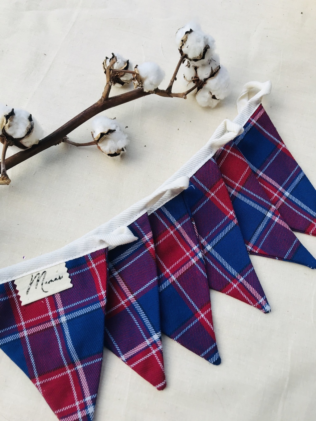 Флажки из хлопка клетка на хлопковой ленте