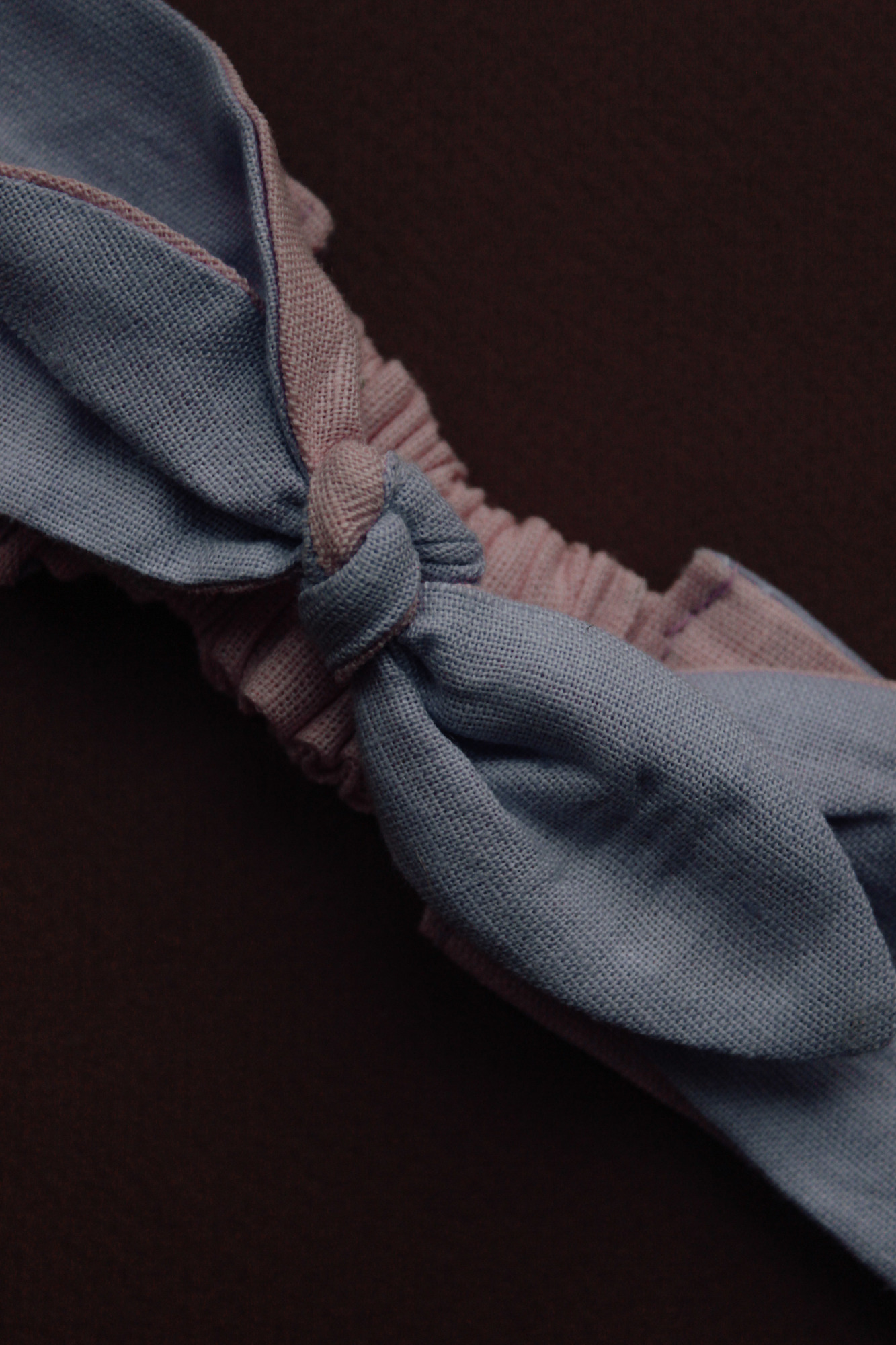 Повязка "солоха" лён лаванда + розовый