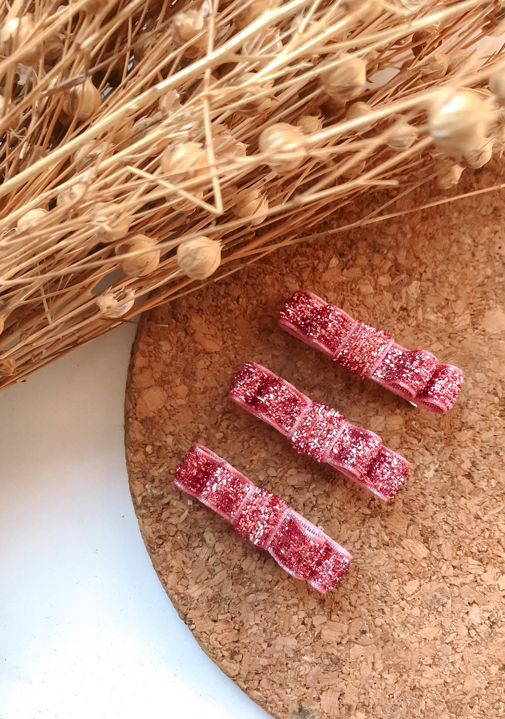 Заколка для  волос бантик розовое золото