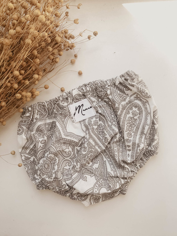 Трусы из хлопка серый узор на белом