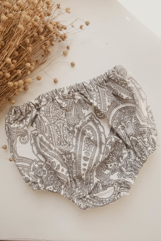 Трусы из хлопка серый узор на белом