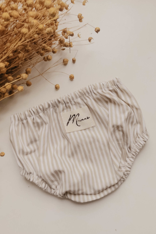 Трусы из хлопка полоска бело-бежевая