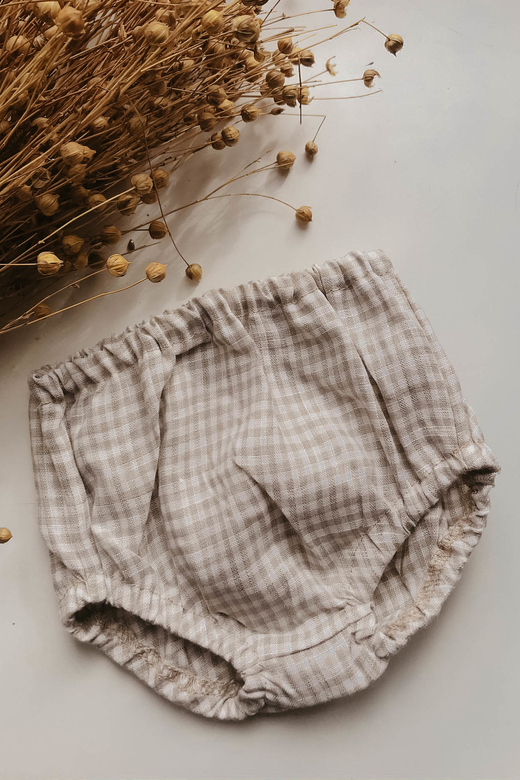 Трусы лён клетка натур