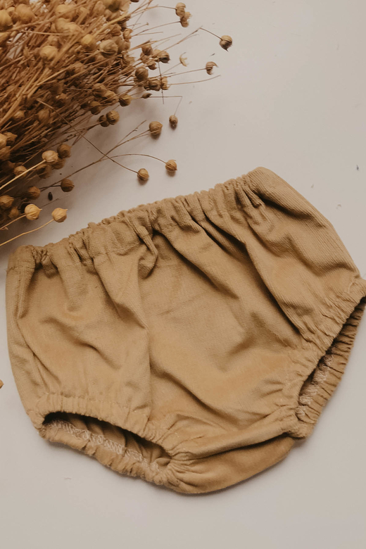 Трусы из тонкого хлопкового вельвета кемел