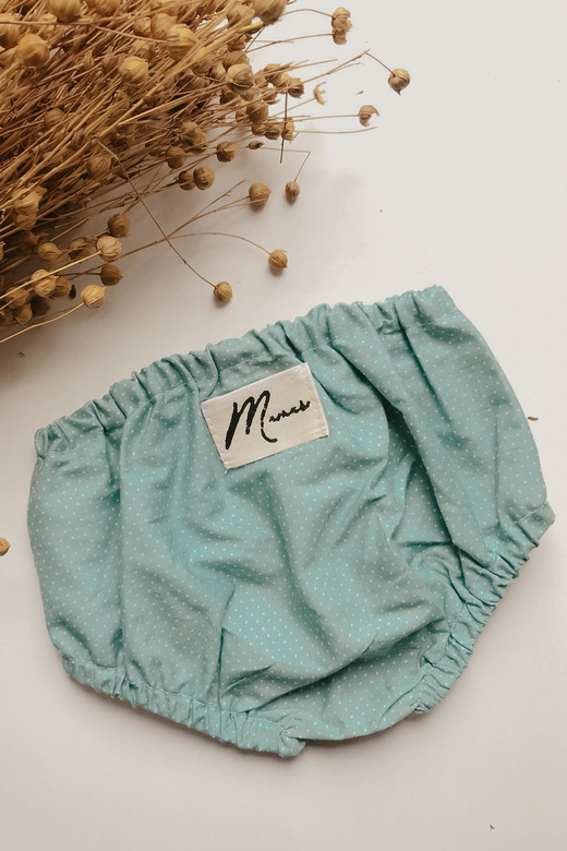 Трусы из хлопкового сатина мята в горох