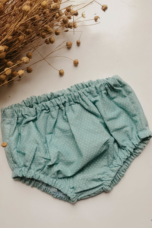 Трусы из хлопкового сатина мята в горох