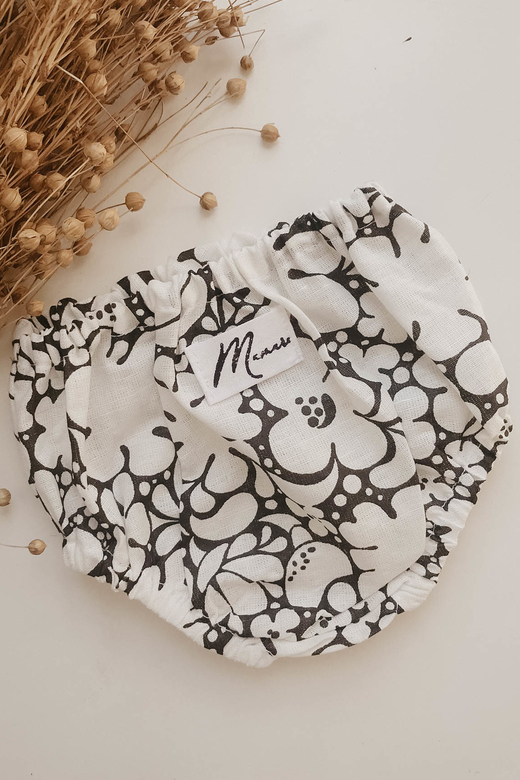 Трусы лён цветы ч/б