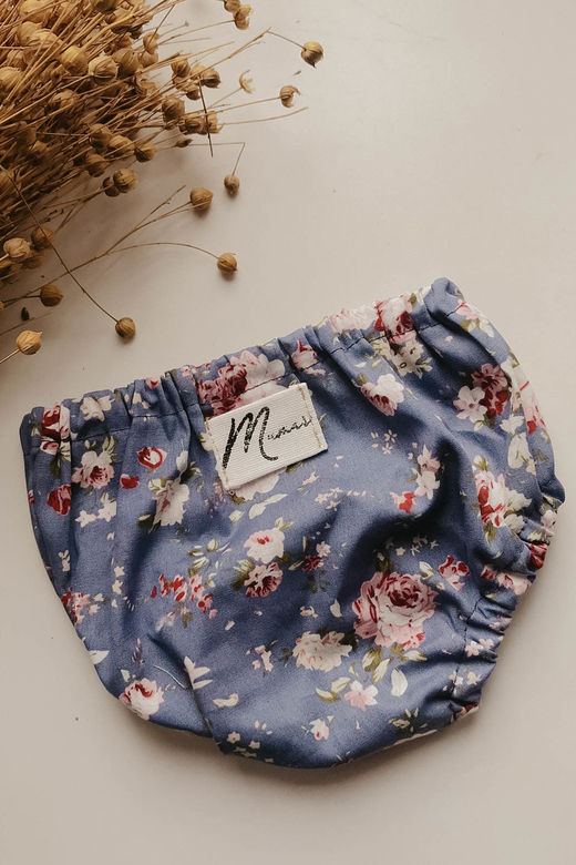 Трусы из хлопкового сатина розы на синем