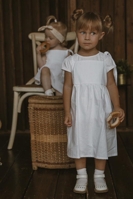 Сарафан хлопковый на завязках белый