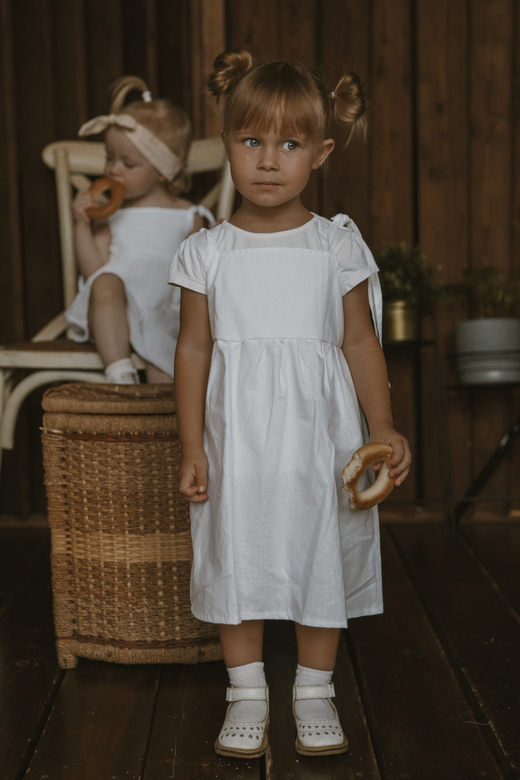 Сарафан хлопковый на завязках белый