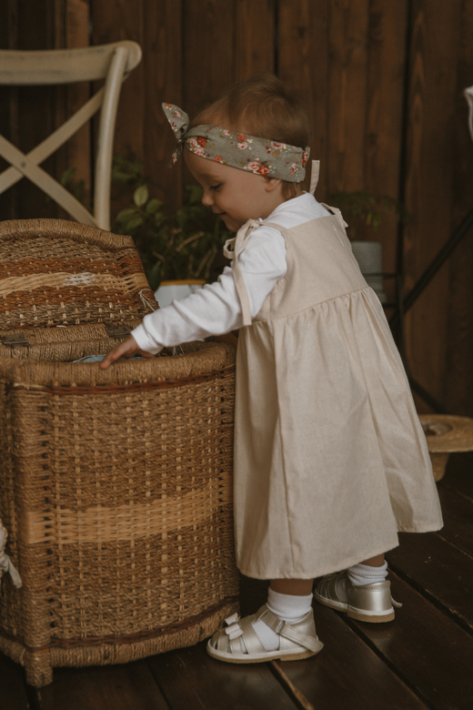 Сарафан хлопковый на завязках натур