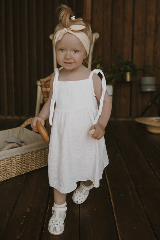 Сарафан из муслина на завязках белый