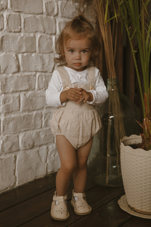 Ромпер льняной на пуговках натур