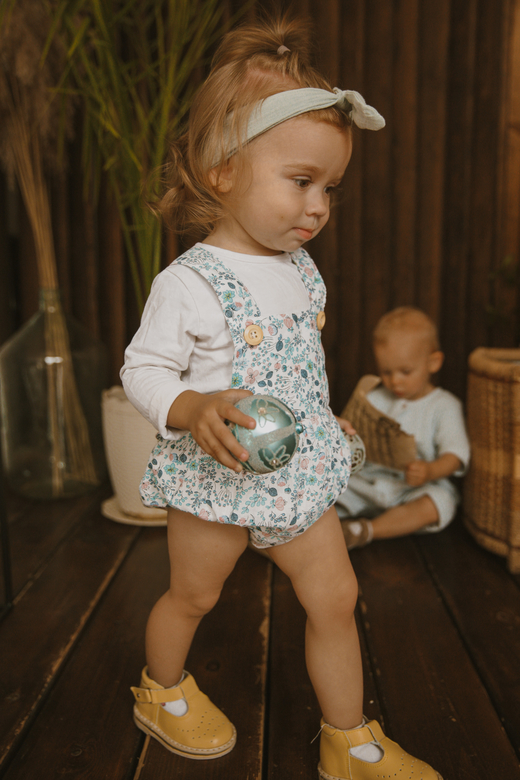 Ромпер хлопковый на пуговках полянка