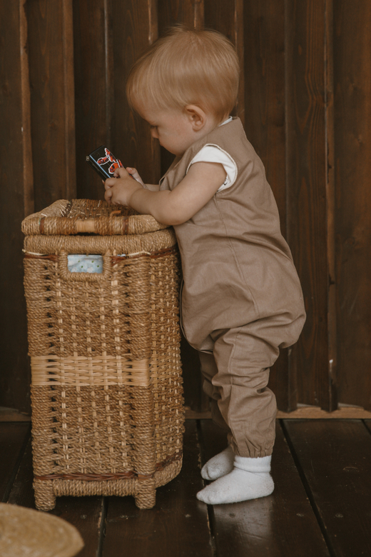 Комбинезон без рукавов из хлопка мокка