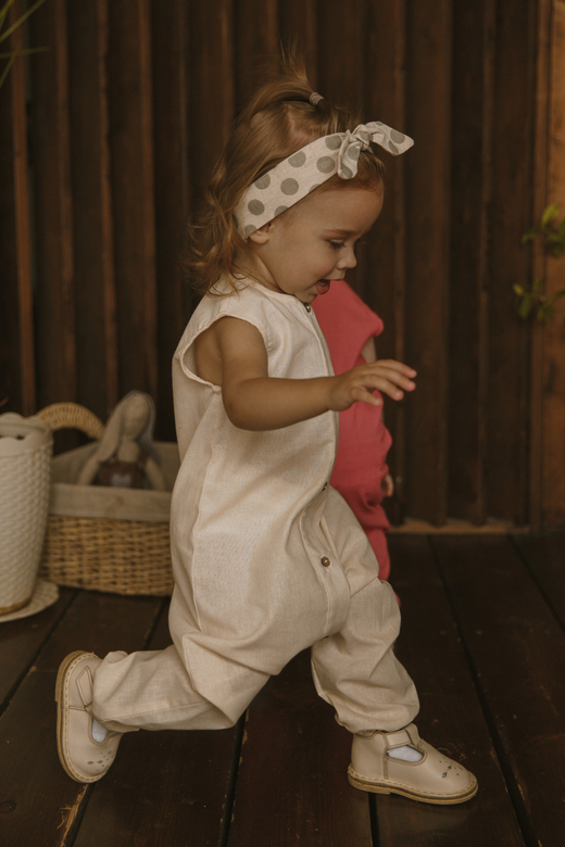 Комбинезон без рукавов из хлопка натур