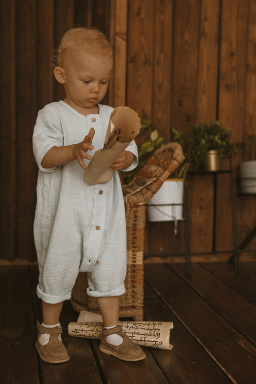 Песочник из муслина небесно-голубой