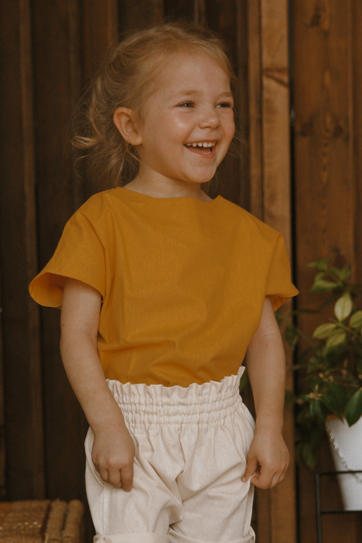 Футболка унисекс из хлопка горчица