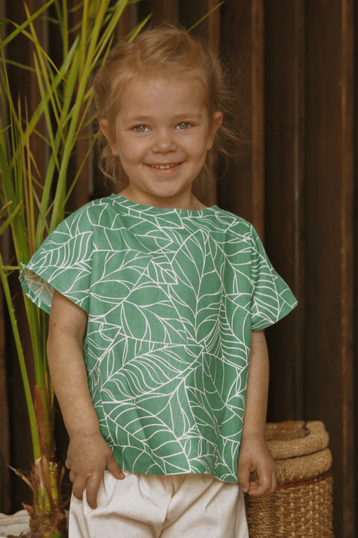 Футболка унисекс из хлопка принт листья