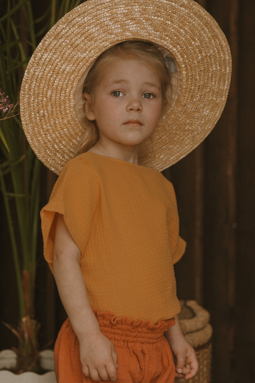 Футболка унисекс из муслина горчица