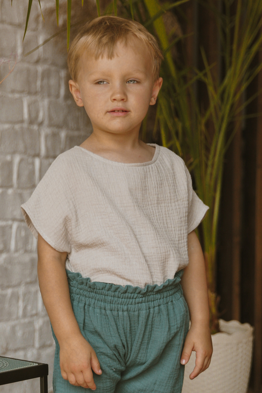 Футболка унисекс из муслина светло-серая