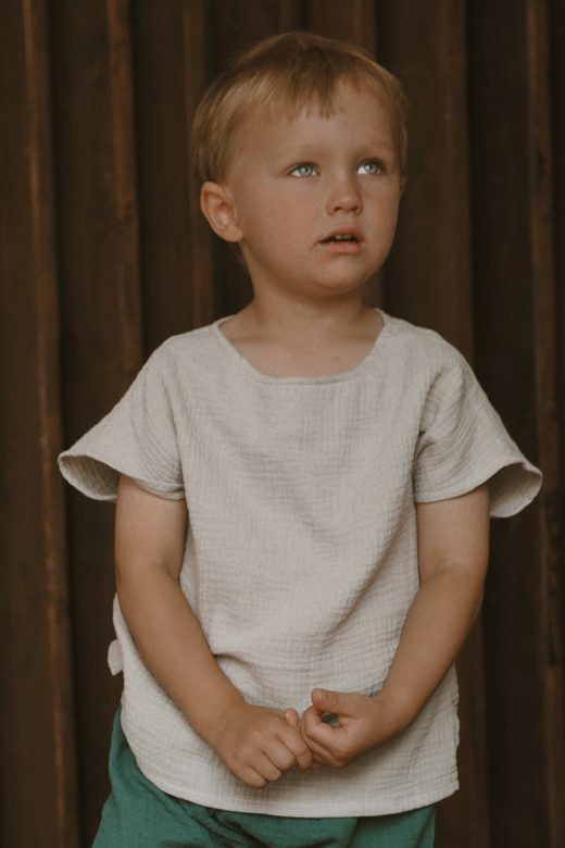 Футболка унисекс из муслина светло-серая