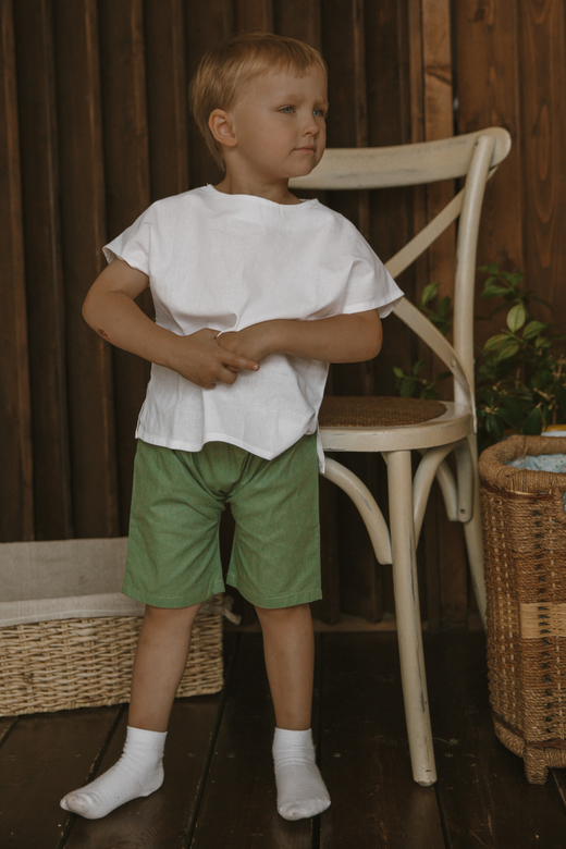 Шорты-блумеры унисекс из хлопка пыльно-зелёные