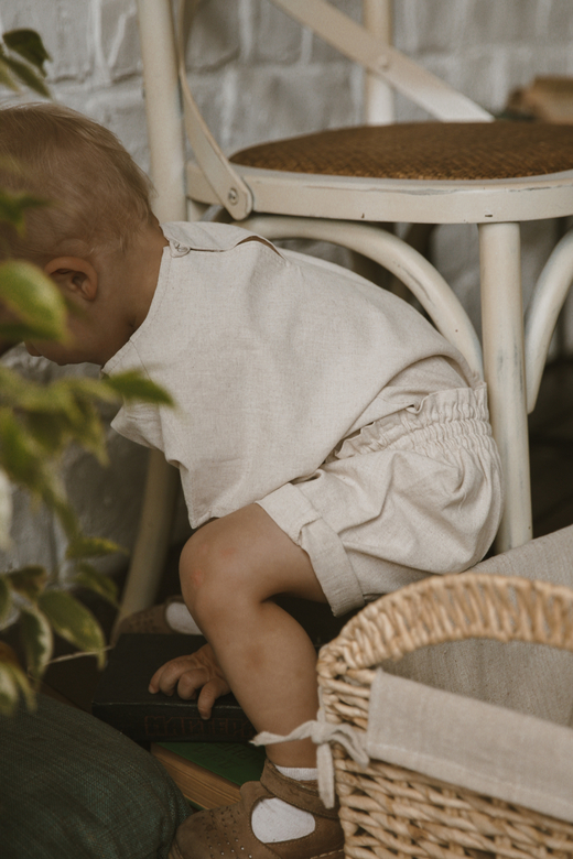 Шорты-блумеры унисекс льняные натур