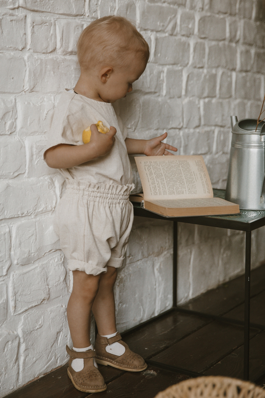 Шорты-блумеры унисекс льняные натур