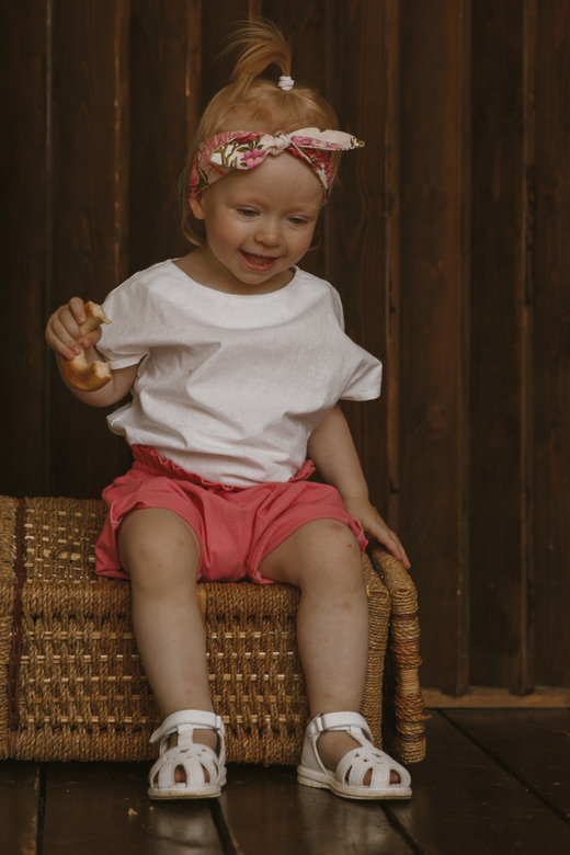 Шорты-блумеры унисекс льняные розовые