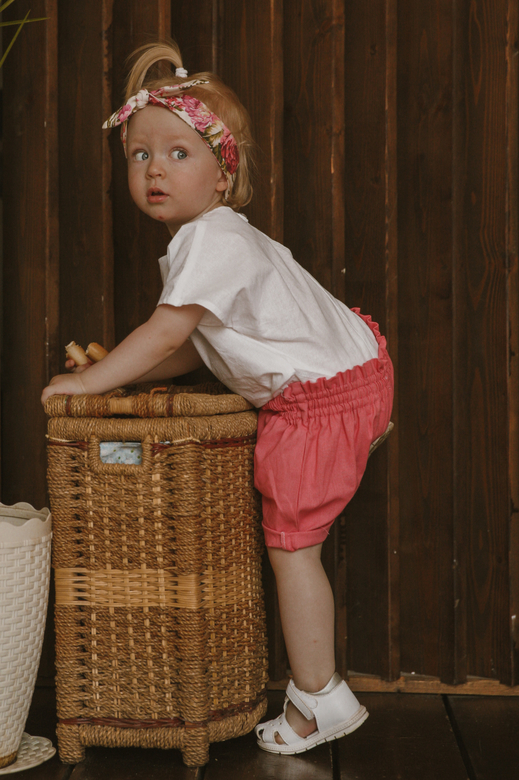 Шорты-блумеры унисекс льняные розовые