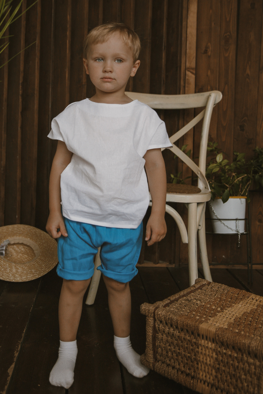 Шорты-блумеры унисекс льняные сапфир